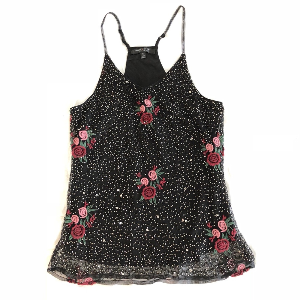 Romeo + Juliet Couture floral beaded tank